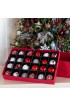 Holiday Storage| Santa's Bags 26.25-in x 8.75-in 48-Compartment Red Polyester Ornament Storage Bag - ZT03650