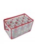 Holiday Storage| Simplify 20.67-in x 11.81-in 112-Compartment Red Plastic Ornament Storage Bag - OC47661