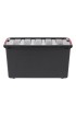 Plastic Storage Containers| IRIS 4-Pack Large 18-Gallon (70-Quart) Black Tote with Latching Lid - TB82377