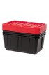 Plastic Storage Containers| IRIS 4-Pack X-large 27-Gallon (108-Quart) Black Heavy Duty Tote with Standard Snap Lid - QS82790