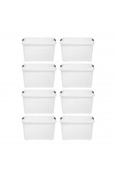 Plastic Storage Containers| IRIS 8-Pack Large 15-Gallon (60-Quart) Clare Tote with Latching Lid - UT94822