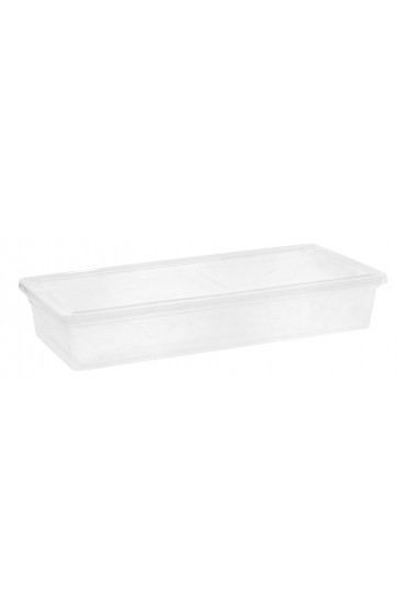 Plastic Storage Containers| IRIS Large 10.25-Gallon (41-Quart) Clear Weatherproof Underbed Tote with Standard Snap Lid - IJ35996