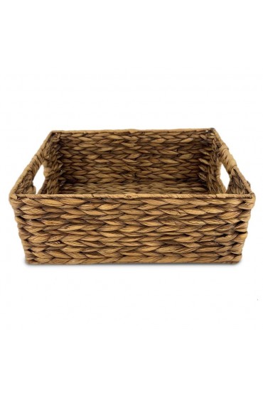 Storage Bins & Baskets| allen + roth 10.7-in W x 5.5-in H x 14.15-in D Brown Washed Water Hyacinth Stackable Bin - OJ98751