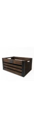 Storage Bins & Baskets| allen + roth 14.5-in W x 7-in H x 10.5-in D Dark Burnt Wood Stackable Basket - XB42863