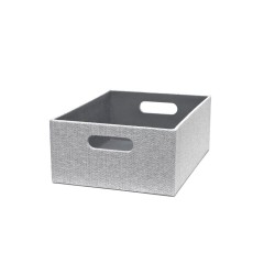 Storage Bins & Baskets| allen + roth Herringbone 14.25-in W x 5.5-in H x 10.69-in D Gray Fabric Bin - DQ23863