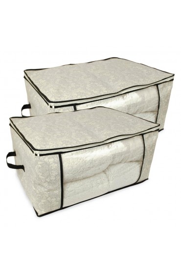 Storage Bins & Baskets| DII 2-Pack 18-in W x 12-in H x 24-in D Damask Fabric Collapsible Bin - WF02097