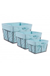 Storage Bins & Baskets| DII 3-Pack 9.06-in W x 12.6-in H x 7.87-in D Aqua Iron Basket - LO15906