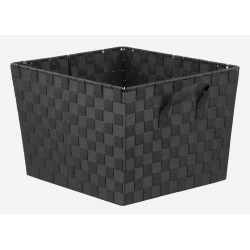 Storage Bins & Baskets| Home Basics 15-in W x 10-in H x 13-in D Black Polyester Stackable Bin - MB84511