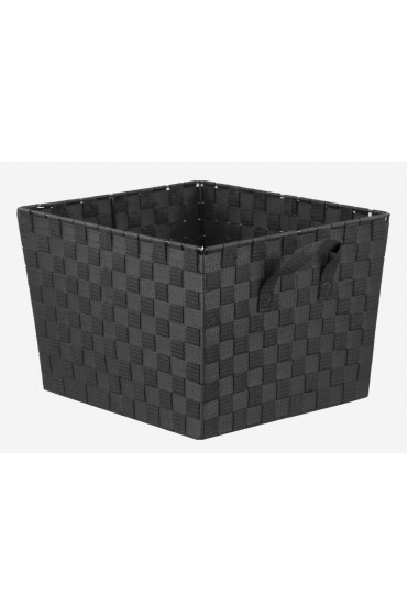 Storage Bins & Baskets| Home Basics 15-in W x 10-in H x 13-in D Black Polyester Stackable Bin - MB84511