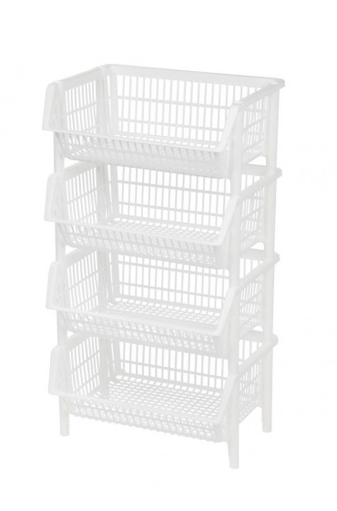 Storage Bins & Baskets| IRIS 4-Pack Medium 1-Gallon (1-Quart) White Storage Bucket with Lidless Lid - RW12887