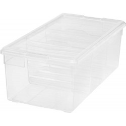 Storage Bins & Baskets| IRIS 9.38-in W x 6.69-in H x 17.81-in D Clear Plastic Stackable Bin - OV18164