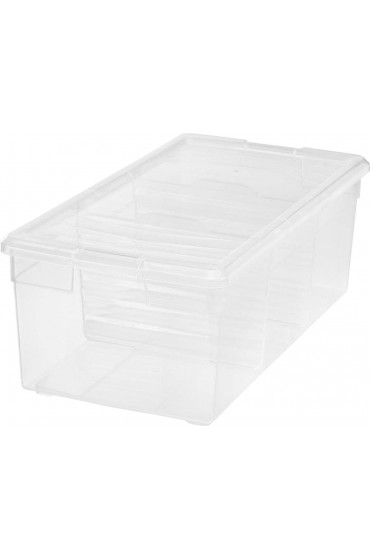 Storage Bins & Baskets| IRIS 9.38-in W x 6.69-in H x 17.81-in D Clear Plastic Stackable Bin - OV18164