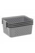 Storage Bins & Baskets| IRIS Medium Organizer Storage Basket, Gray, Pack of 4 - TH12371