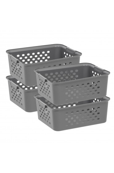 Storage Bins & Baskets| IRIS Medium Organizer Storage Basket, Gray, Pack of 4 - TH12371