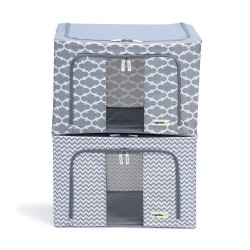Storage Bins & Baskets| Organizeme 2-Pack 16.5-in W x 23.6-in H x 12.5-in D Fabric Collapsible Stackable Bin - KU44369