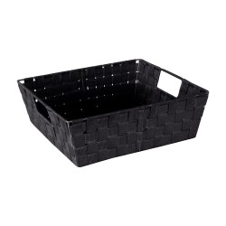 Storage Bins & Baskets| Simplify 15-in W x 5-in H x 13-in D Black Polypropylene Basket - TJ96444