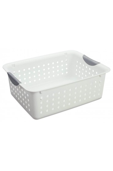 Storage Bins & Baskets| Sterilite Corporation 12-Pack 10.75-in W x 5-in H x 13.75-in D White Plastic Stackable Basket - MV35246