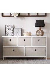Storage Drawers| Brookside 22-in H x 40-in W x 12-in D 5-Drawers White and Gray Wood Laminate 5 Drawer - KG75409