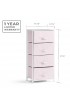 Storage Drawers| Brookside 37.4-in H x 17.75-in W x 11.75-in D 4-Drawers Pink and White Metal 4 Drawer - ZI73039