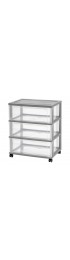 Storage Drawers| IRIS 25.94-in H x 21.25-in W x 15.75-in D 3-Drawers Gray Plastic 3 Drawer Cart - ZS60794
