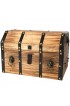 Storage Trunks| Vintiquewise Large Wooden Pirate Lockable Trunk with Lion Rings - KH88510
