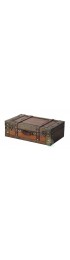Storage Trunks| Vintiquewise Old Style Suitcase With Straps, Small - ED10684