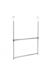 Closet Rods| Oceanstar 2-Tier portable adjustable closet hanger rod 2.3-in L x 35.5-in H Extendable Stainless Steel Metal Closet Rod with Hardware - CG17687