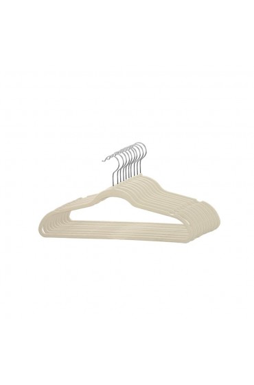 Hangers| Home Basics 25-Pack Plastic Non-Slip Grip Clothing Hanger (Ivory) - KV50552