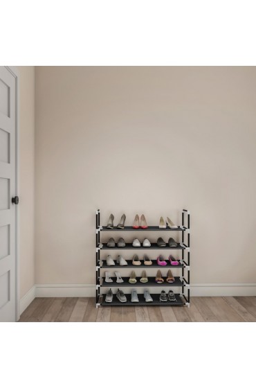 Shoe Storage| Hastings Home Shoe Rack-5-Tier Storage for Sneakers, Heels, Flats, Accessories, and More-Space Saving Organization for Bedroom, Closet, or Garage by Hastings Home - KS47290
