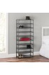 Shoe Storage| Home Basics 30-Pair Non-Woven Multi-Purpose Stackable Free-Standing Shoe Rack, Grey - FO58448