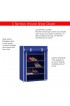 Shoe Storage| Home Basics Sunbeam 5-Tier Non Woven Shoe Closet, Navy Blue - EW82436