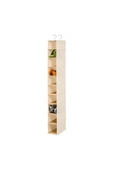 Shoe Storage| Honey-Can-Do 10-Shelf Shoe Organizer- Bamboo/Natural - QO59453