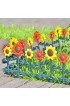 Garden Fencing| SkyMall Decorative 8 Piece Colorful Sunflower Garden Border Fence Stakes - LE12276
