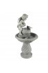 Outdoor Fountains| Luxen Home 33.9-in H Resin Tiered Fountain with Birdbath Outdoor Fountain - NU80662