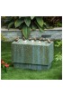 Outdoor Fountains| Luxen Home Stone and Patina Rectangular Fountain with LED Lights and Bronze Birds - NM28313