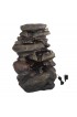 Outdoor Fountains| Nature Spring 25.5-in H Resin Rock Waterfall Fountain Outdoor Fountain - ZR43847