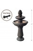 Outdoor Fountains| Teamson Home Deluxe Pineapple 39-in H Resin Tiered Fountain Outdoor Fountain - AZ79261