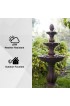 Outdoor Fountains| XBrand 52.36-in H Resin Tiered Fountain Outdoor Fountain - IJ81808