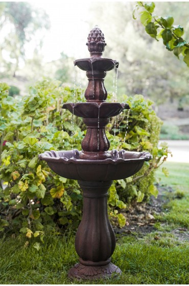 Outdoor Fountains| XBrand 52.36-in H Resin Tiered Fountain Outdoor Fountain - IJ81808