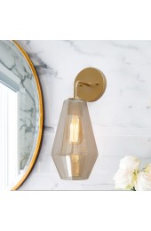 Wall Sconces| Uolfin Boise 7.09-in W 1-Light Depth Gold and Seeded Glass Glam Wall Sconce - CN28449
