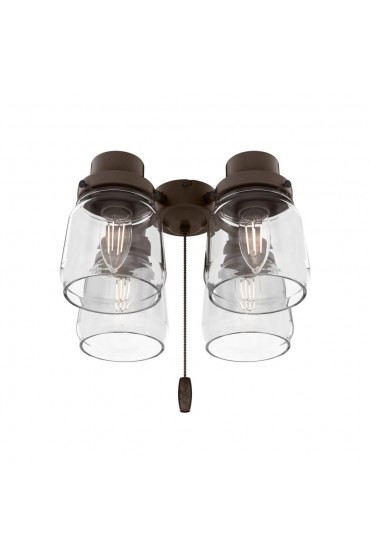 Ceiling Fan Parts| Hunter Hunter Original 4-Light Chestnut Brown Ceiling Fan Accessory Fitter and Glass - TM84841