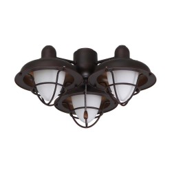 Ceiling Fan Parts| kathy ireland HOME by Luminance Emerson Boardwalk Cage LED Ceiling Fan Light Fixture- Oil Rubbed Bronze Finish - HS93519