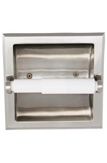 Toilet Paper Holders| Design House Millbridge Satin Nickel Recessed Spring-loaded Toilet Paper Holder - BU47701