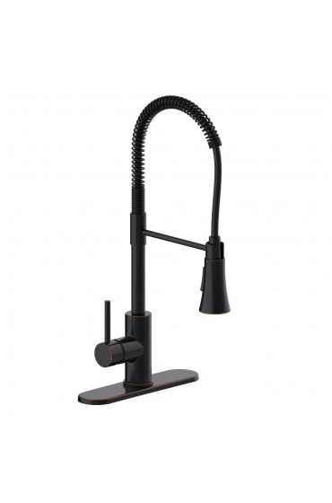 Kitchen Faucets| Design House Spencer Oil Rubbed Bronze 1-Handle Deck-Mount Pull-Down Handle Kitchen Faucet (Deck Plate Included) - TR96603