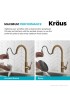 Kitchen Faucets| Kraus Oletto Brushed Brass 1-Handle Deck-Mount Pull-Down Handle Kitchen Faucet - UT32706