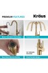 Kitchen Faucets| Kraus Oletto Brushed Brass 1-Handle Deck-Mount Pull-Down Handle Kitchen Faucet - UT32706