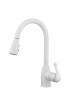 Kitchen Faucets| Project Source White 1-Handle Deck-Mount Pull-Down Kitchen Faucet (Deck Plate Included) - TU81945