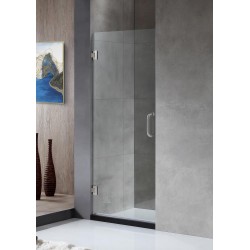 Shower Doors| ANZZI Fellow Series 24-in W x 72-in H Frameless Hinged Brushed Nickel Standard Shower Door (Clear Glass) - YQ10925