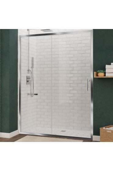 Shower Doors| ANZZI Halberd series 47-in to 48-in W x 72-in H Framed Hinged Polished Chrome Standard Shower Door (Clear Glass) - GP49162