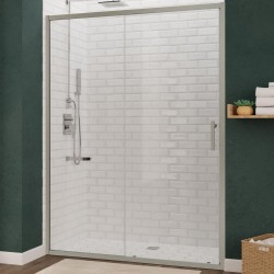 Shower Doors| ANZZI Halberd series 60-in W x 72-in H Framed Hinged Brushed Nickel Standard Shower Door (Clear Glass) - RI64895